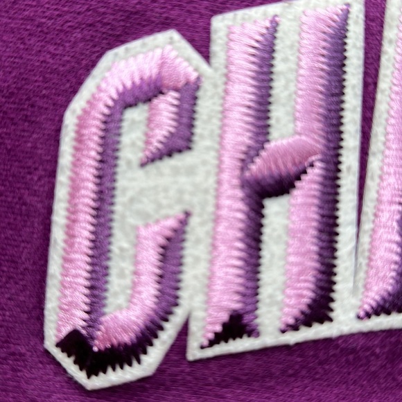 Champion 🔥 Reverse Weave Crew Embroidered Sweatshirt Crewneck Purple Sz S - Picture 6 of 7